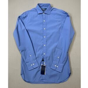 Polo Ralph Lauren Cotton Poplin Custom Fit Dress Shirt Blue 15 neck $168